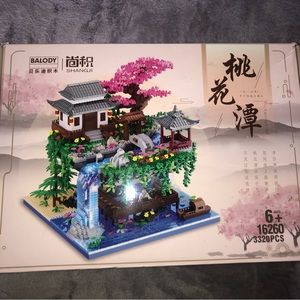NEW 3320PCSBlock Tree House/ pond Building Garden, Waterfall,Cherry Blossom